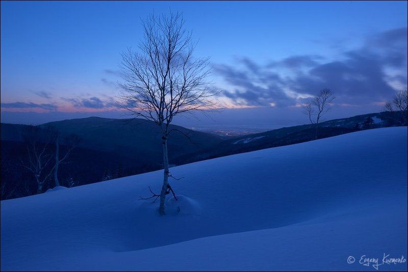 Гора российская, Зима, Сахалин Вечер на Бамбучках фото превью