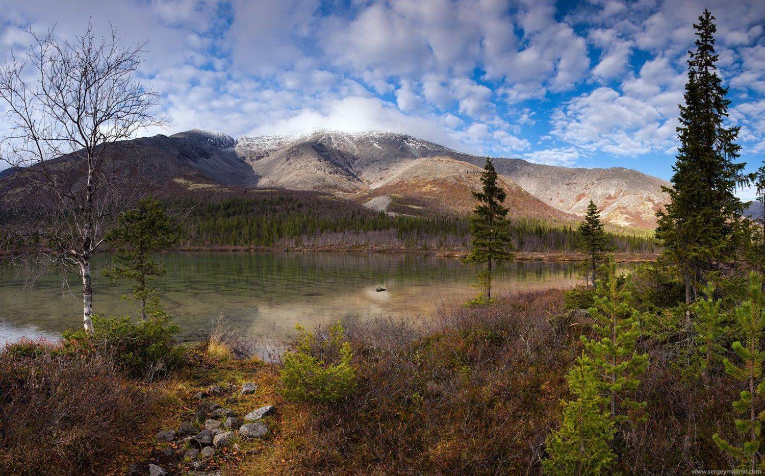 Khibiny, Kola Peninsula, Lake, Mountains, Горы, Заполярье, Кольский, Озеро, Осень, Полигональные озера, Хибины, Сергей Малинин