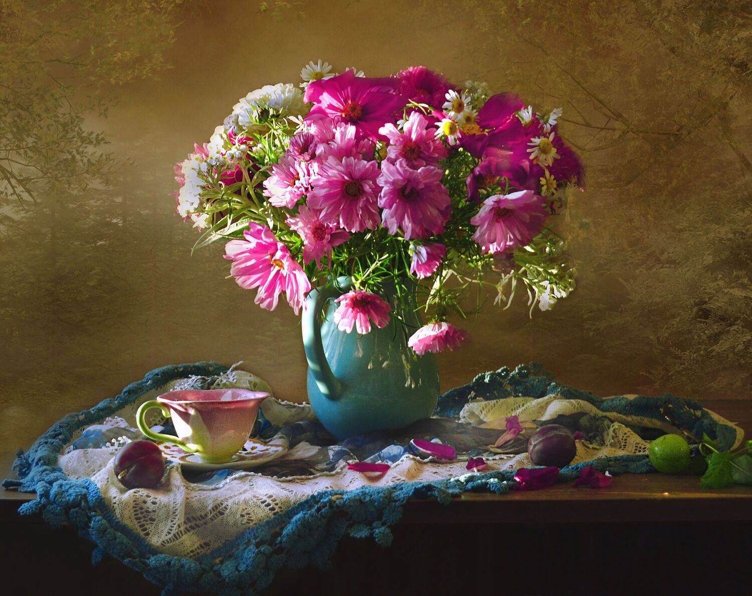 still life, натюрморт, цветы, фото натюрморт, лето, август, космеи, настроение, Колова Валентина