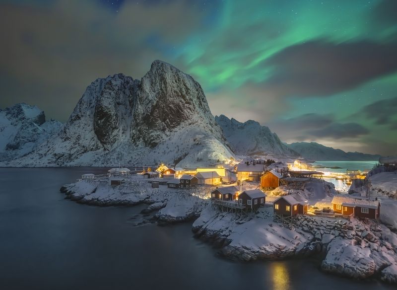 Hamnoy в бирюзовых тонах фото превью