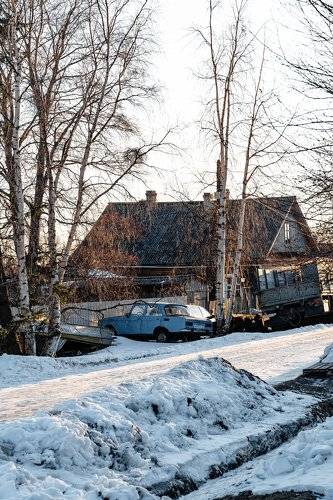 wooden house in a village beyond the Arctic circle