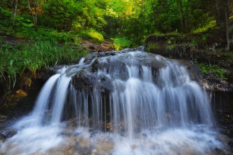 водопад лето трава вода Гремячий фото превью