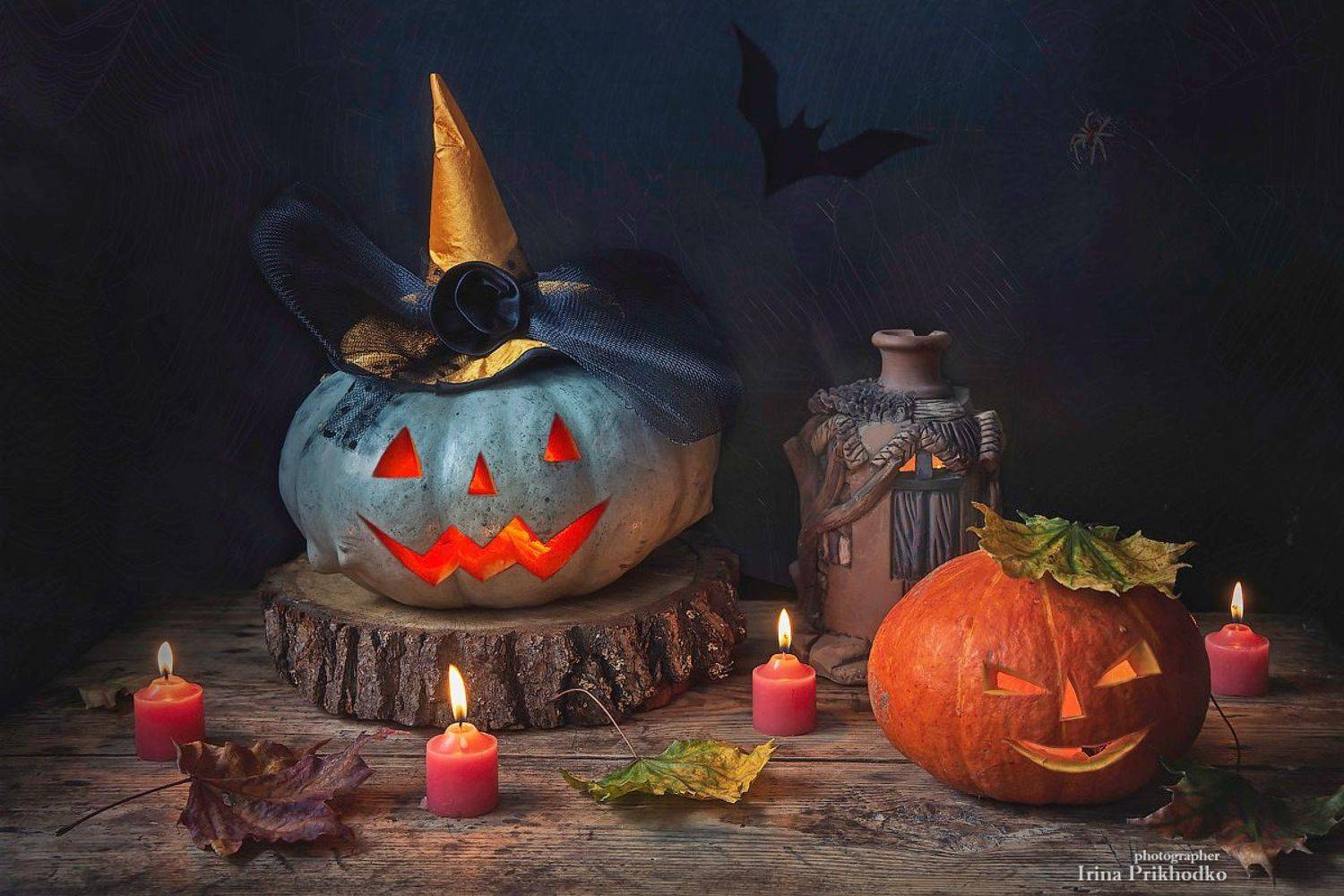 натюрморт, осень, настроение, Хэллоуин, тыквы, Джек Фонарь, Ирина Приходько