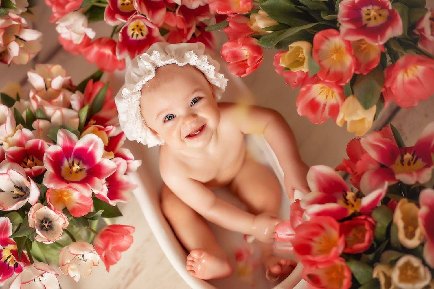 дети смех цветы улыбка счастье, Алена Волкова