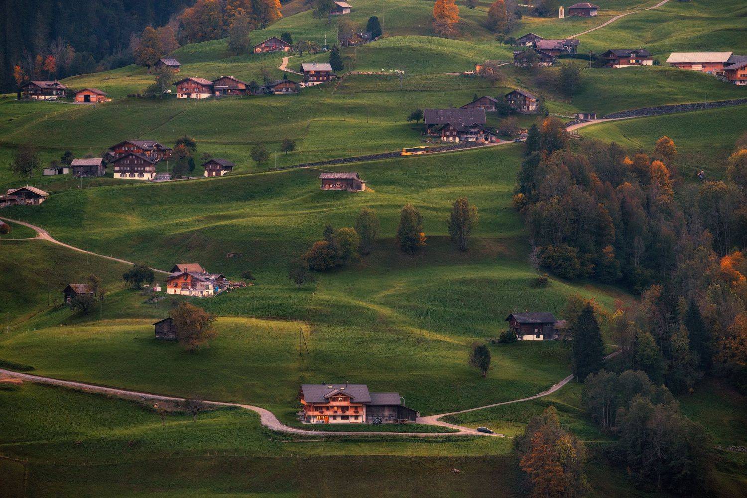 sunset. switzerland. grindelwald, Andris