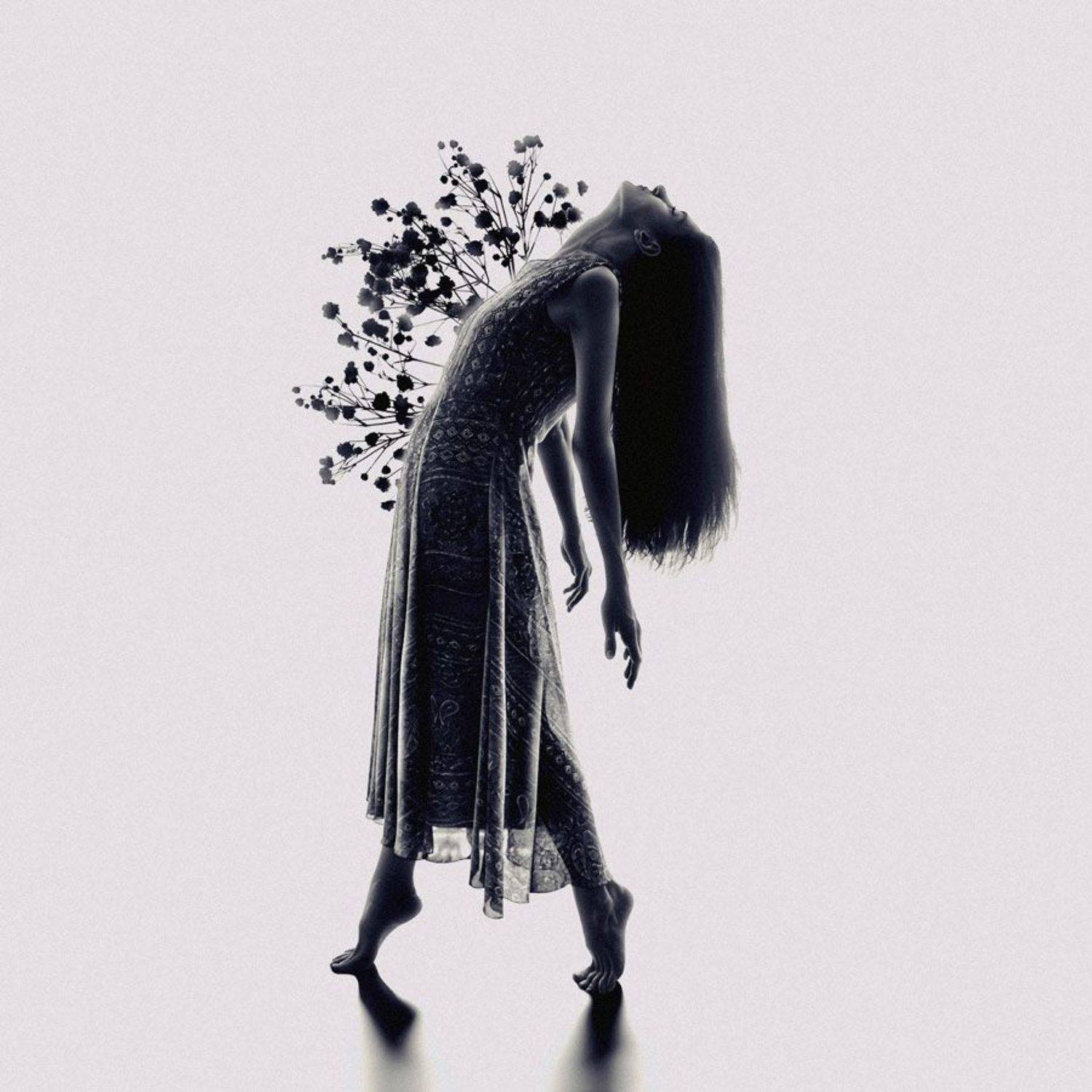 PERSON,EMOTION,MODEL,FEMALE,GIRL,WOMAN,DARK,FEELING,LIGHT,SHADOW,STUDIO,CLOSED EYES, SILHOUETTE, FİNE ART, FLOWERS, CONCEPTUAL, PORTRAIT, Nur Ernehir