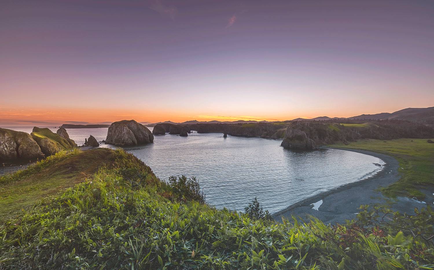 пейзаж, природа,Закат,Безымянная, бухта,остров, Шикотан, Курилы, Россия, Лариса Николаевна Дука