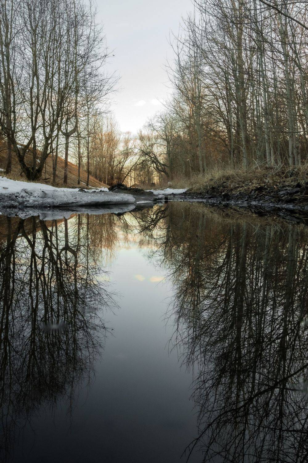 пейзаж, природа, отражение, весна, вечер, Александр Игнатьев