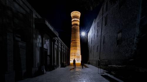 Night streets of old Bukhara