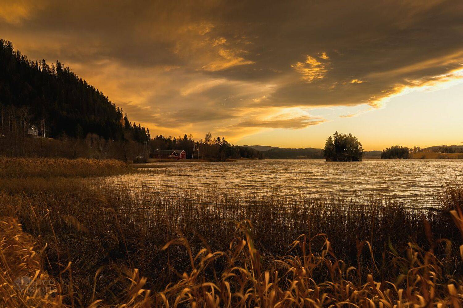 lake,sunset,norway,autumn,clouds,sky,evening,, Adrian Szatewicz