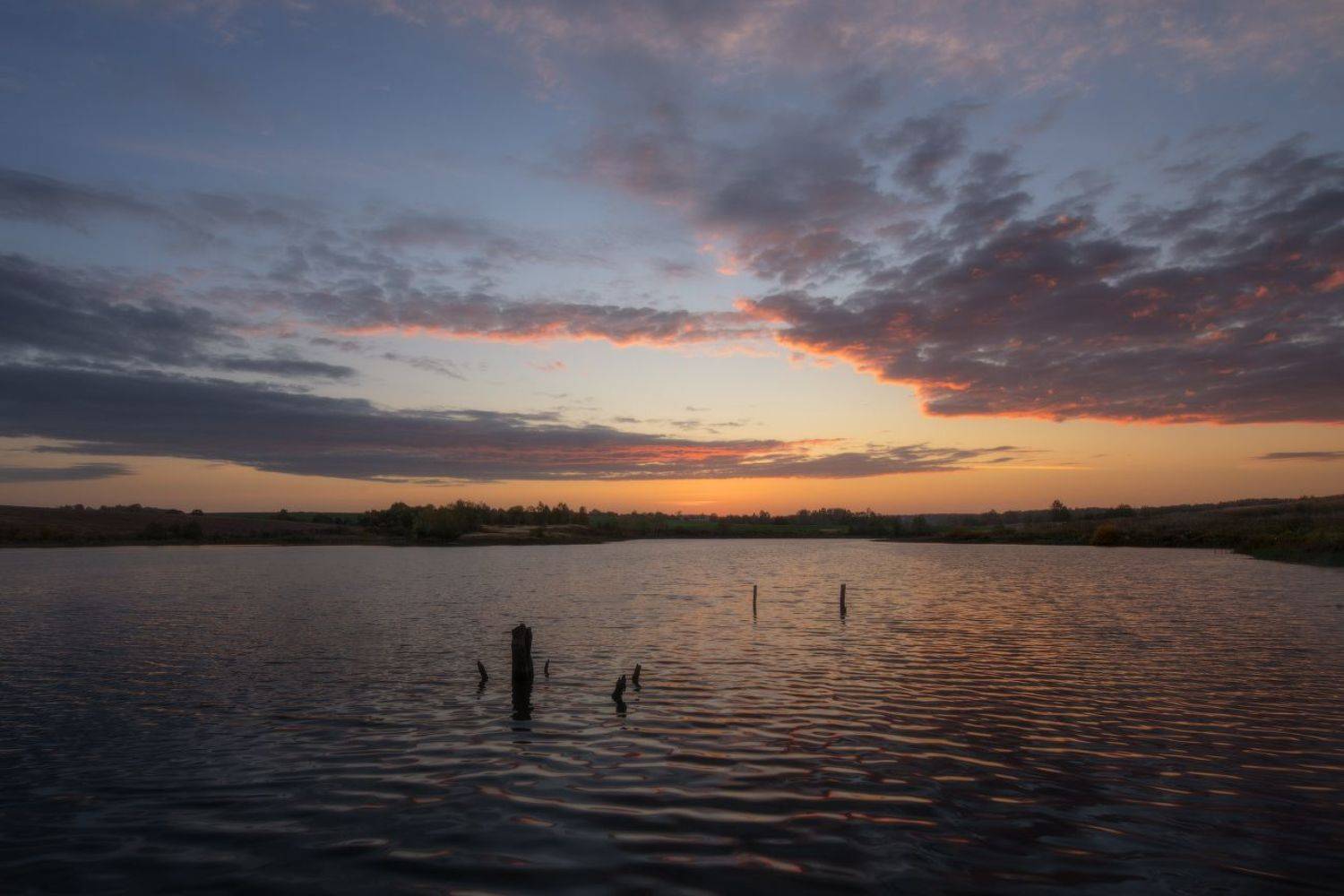 облака вода озеро свет рассвет, Евгений Цап