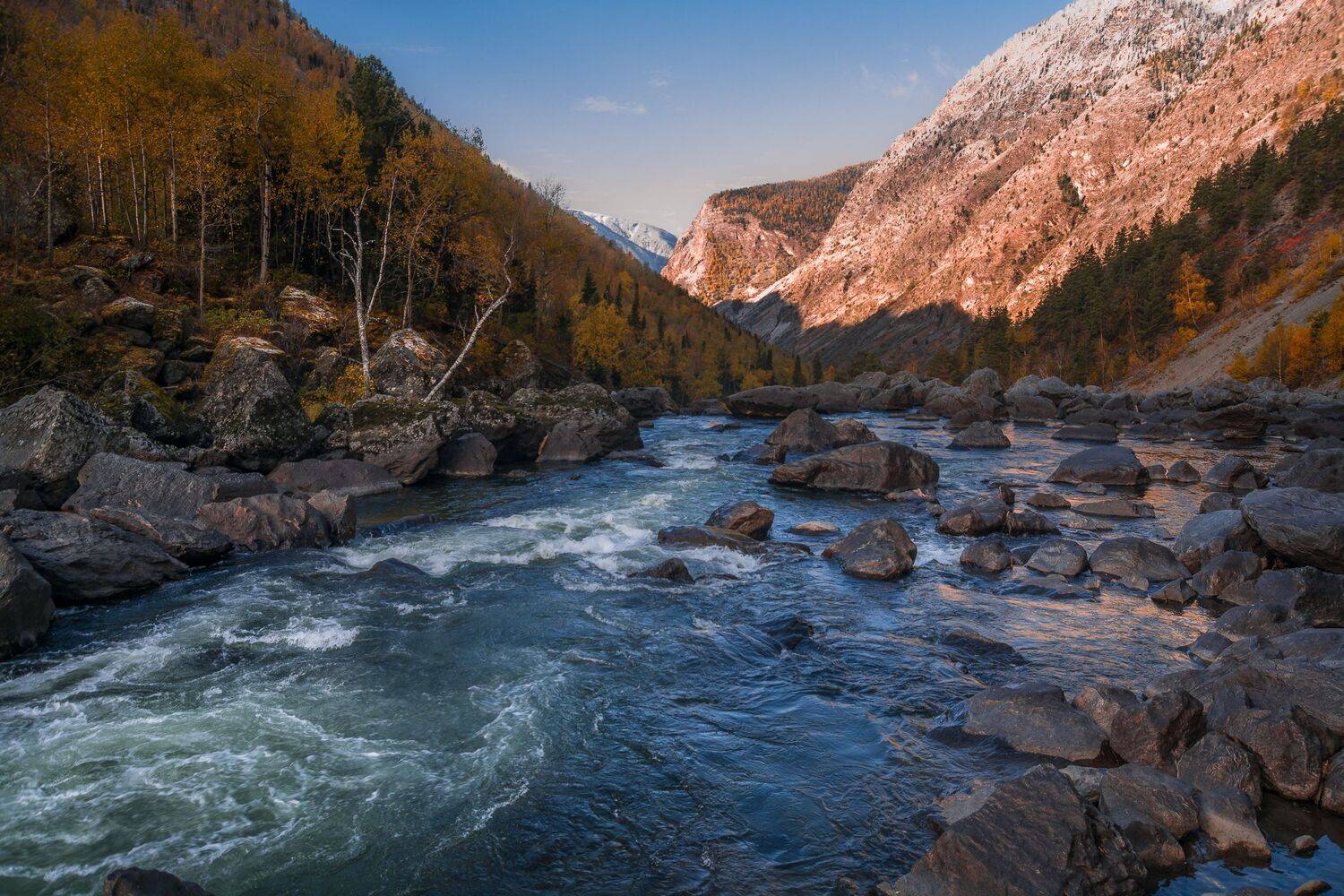 россия, горный алтай, река чульча, алтайский заповедник, утро, осень, Андрей Поляков