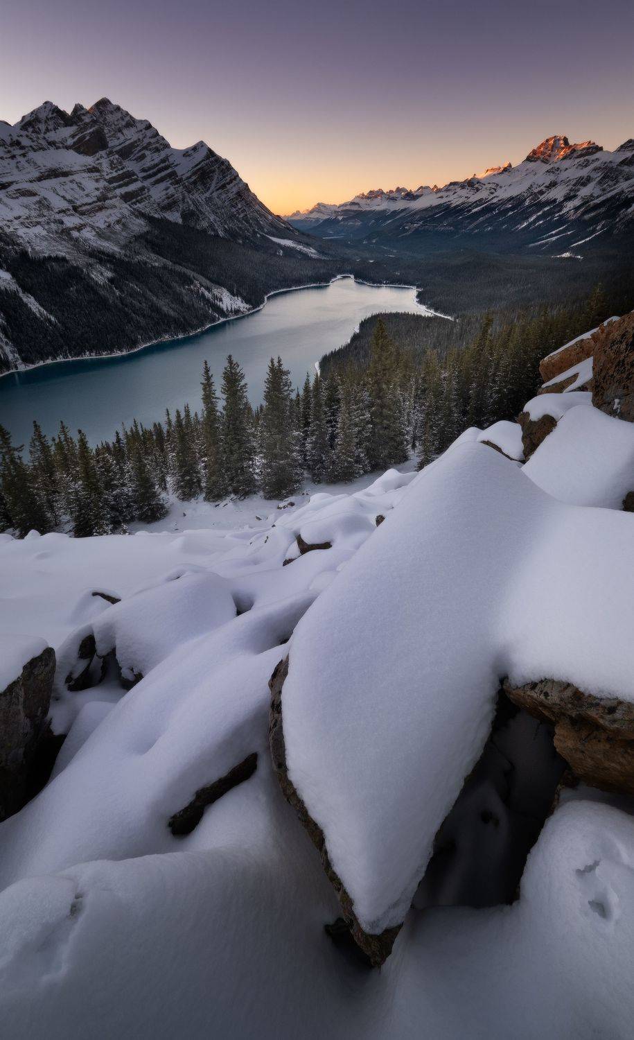 peyto, sunset, canada, Evgeny Chertov