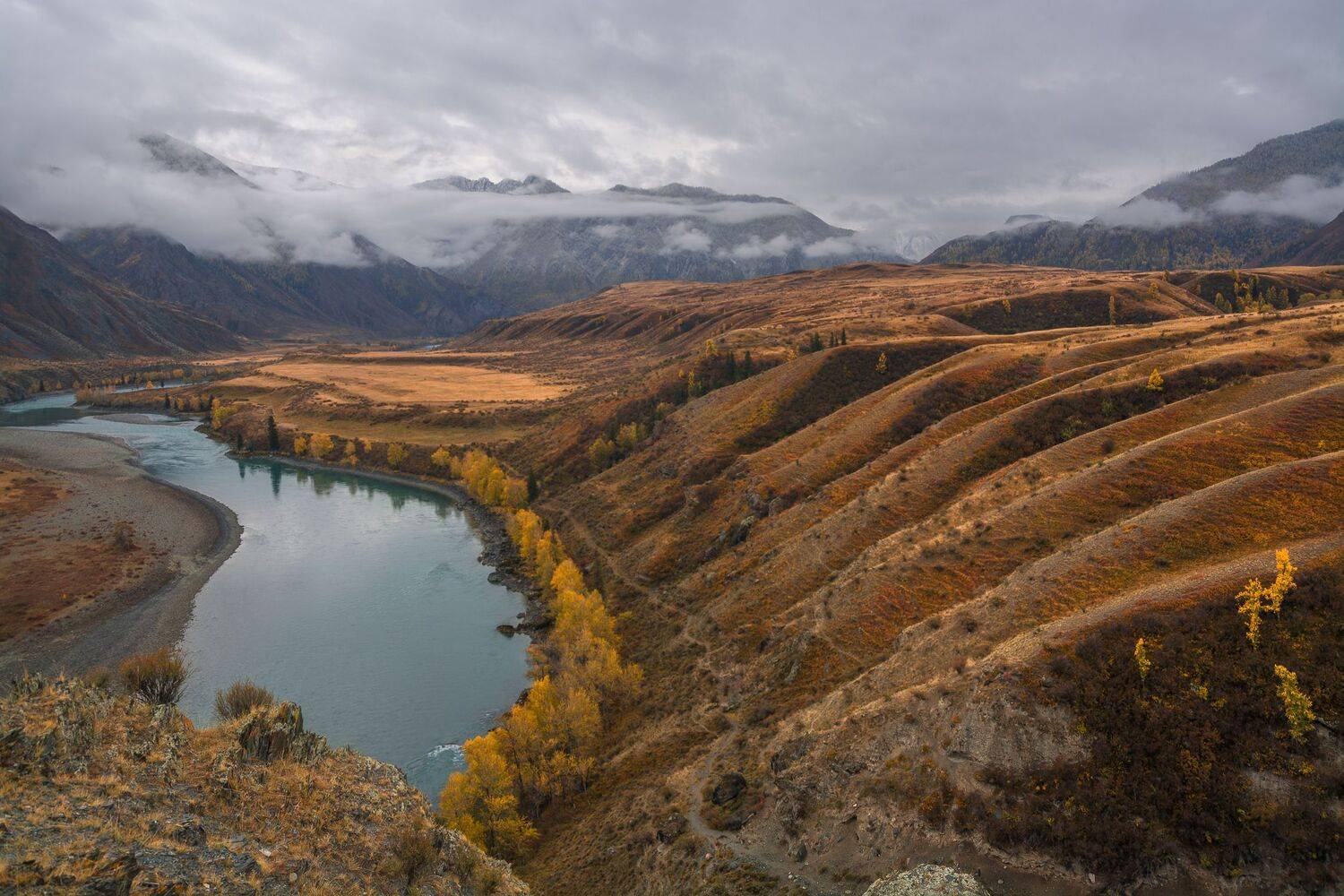 россия, горный алтай, река катунь, осень, Андрей Поляков