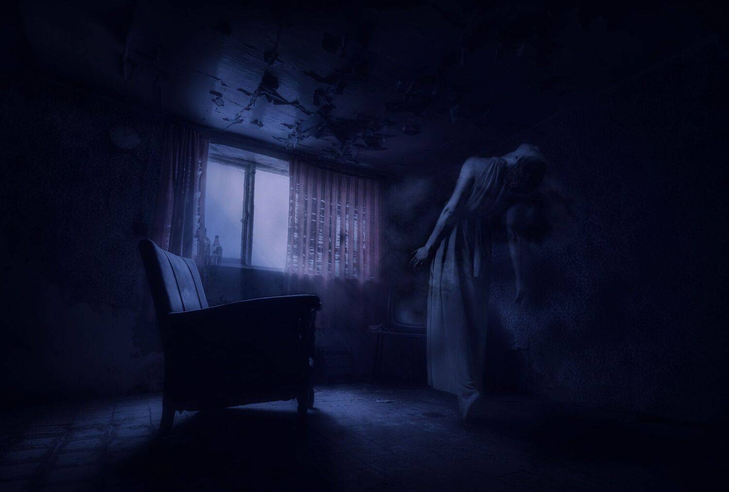 девушка, комната, окно, Sergii Vidov