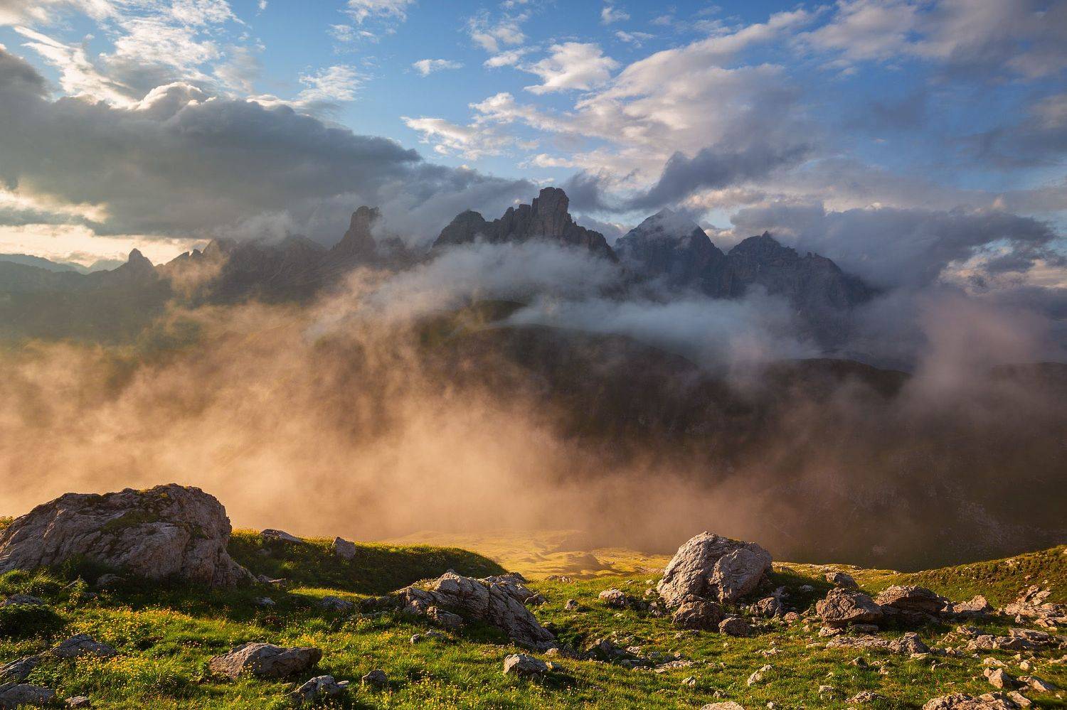 италия, доломиты, горы, облака, закат, осень, природа, landscape, italy, dolomites, Геннадий Финенко