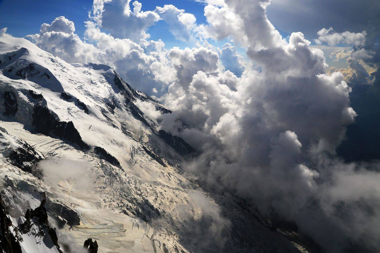 шамони, монблан, горы, облака, Вера