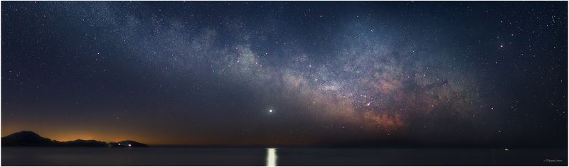 Звезды, Коктебель, Крым, Млечный путь, Ночь, Панорама, Рассвет, Черное море ...А для них, это просто рыбалка... фото превью