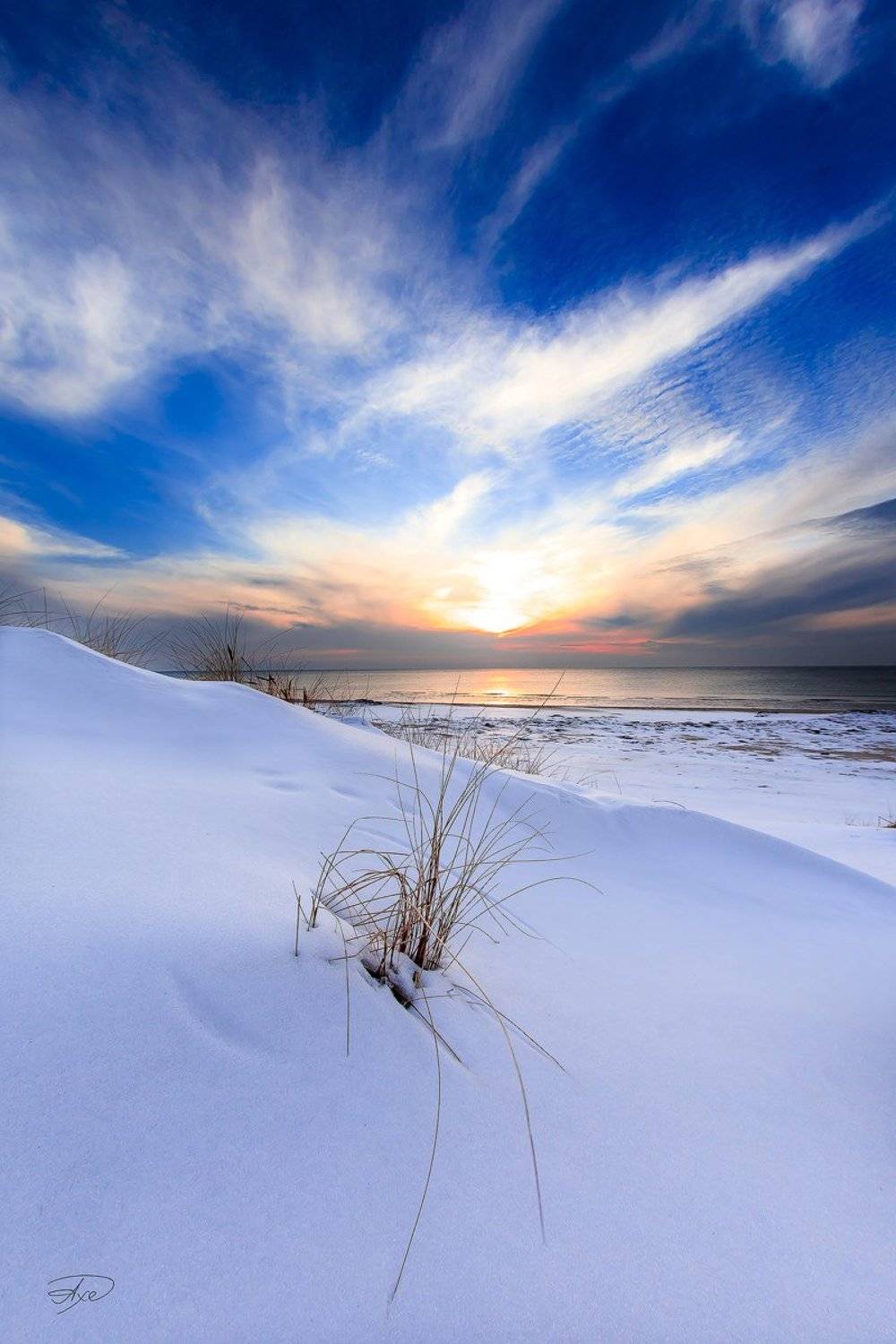 Baltic Sea, Snow, Sunset, Winter, Руслан Болгов (Axe)