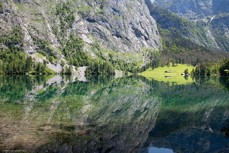 germany, oberzee, германия, горы, оберзее, озеро, отражение, снежные вершины Озеро Оберзее фото превью