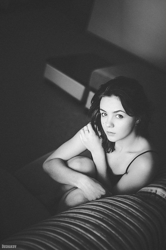 Девушка, Портрет, Чб *** фото превью