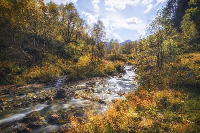 пейзаж, горы, кавказские горы, природа россии, архыз, Осень в горах фото превью