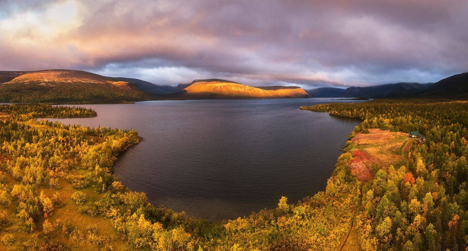 россия, мурманская область, кольский полуостров, ловозеры, заполярье, осень, природа, пейзаж, лесотундра, осень, рассвет, отражение, озеро, Оборотов Алексей