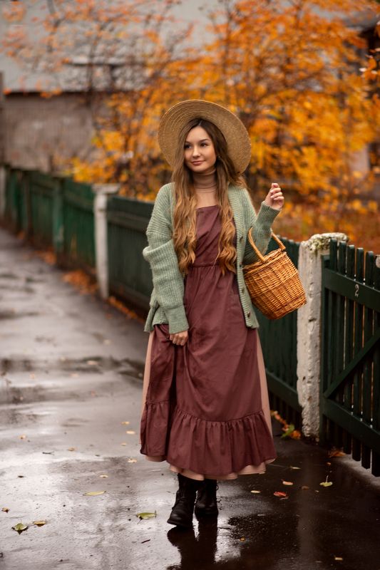 Женский портрет, портретная фотосессия, портрет Осенняя прогулка фото превью