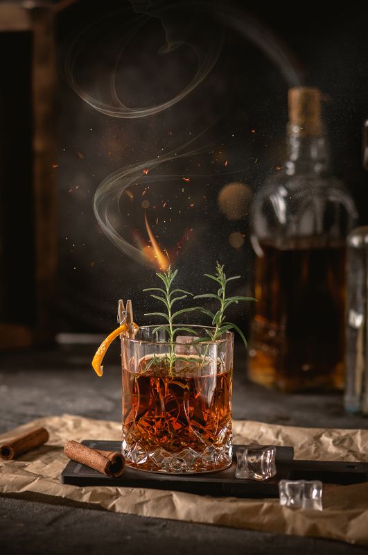 коктейль, виски, фудфото, натюрморт Уютный вечер фото превью