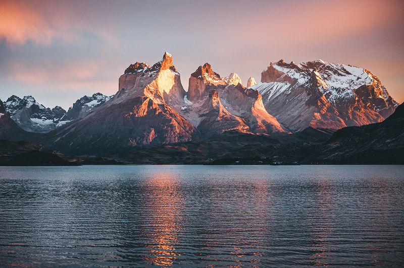 пейзаж, горы, рассвет, патагония Дорогами Патагонии фото превью