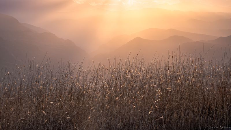 Пейзаж , Дагестан, горы, закат, осень *** фото превью