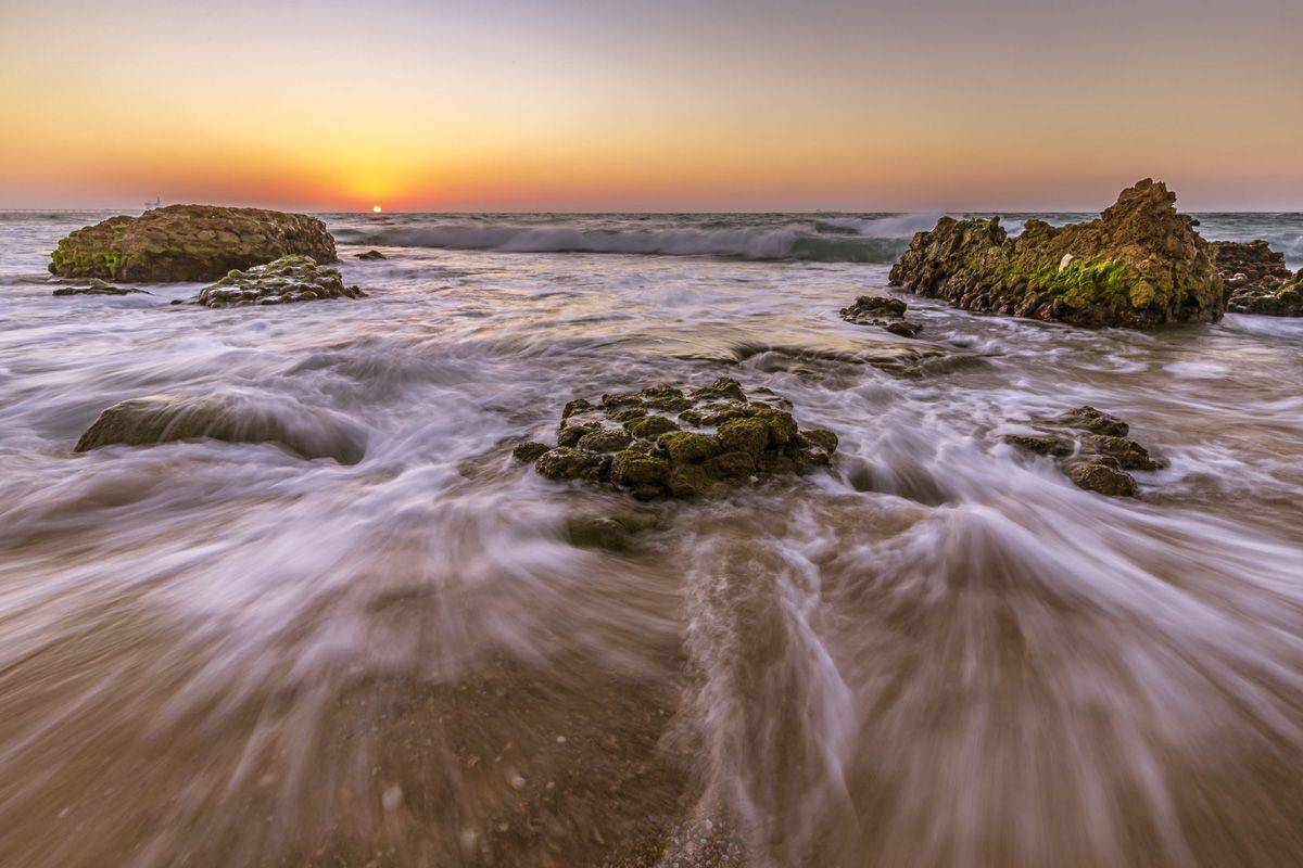 sunset, long exposure, sea, water, beach, Nikolay Tatarchuk