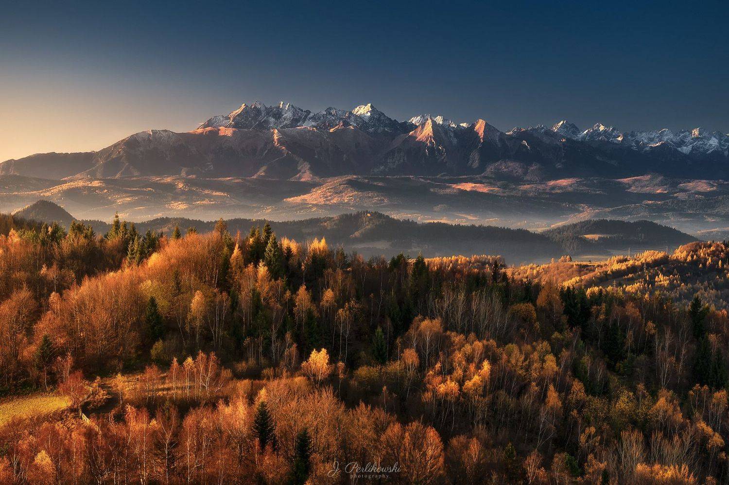 morning, sunrise, mountains, colours, autumn colours,, Jakub Perlikowski