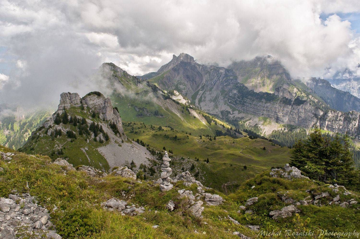 mountains, ,landscape, ,hills, ,valley, ,summer, ,sky, ,clouds, ,swiss, ,holidays, Michal Rozalski