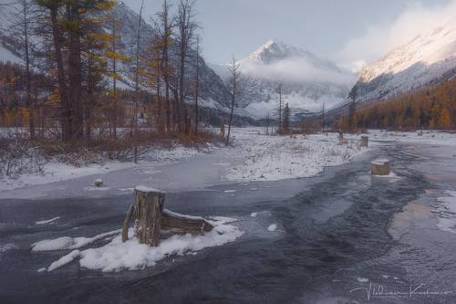 Морозное утро в  Актру