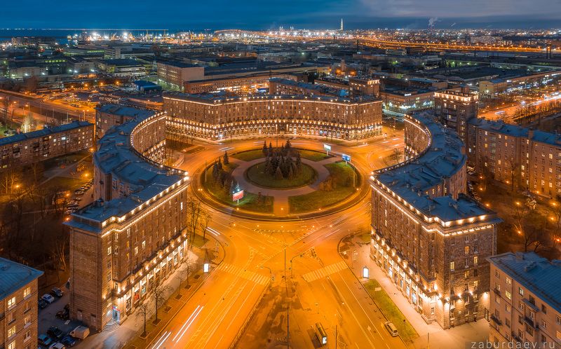 россия, петербург, вечер, осень Комсомольская площадь фото превью