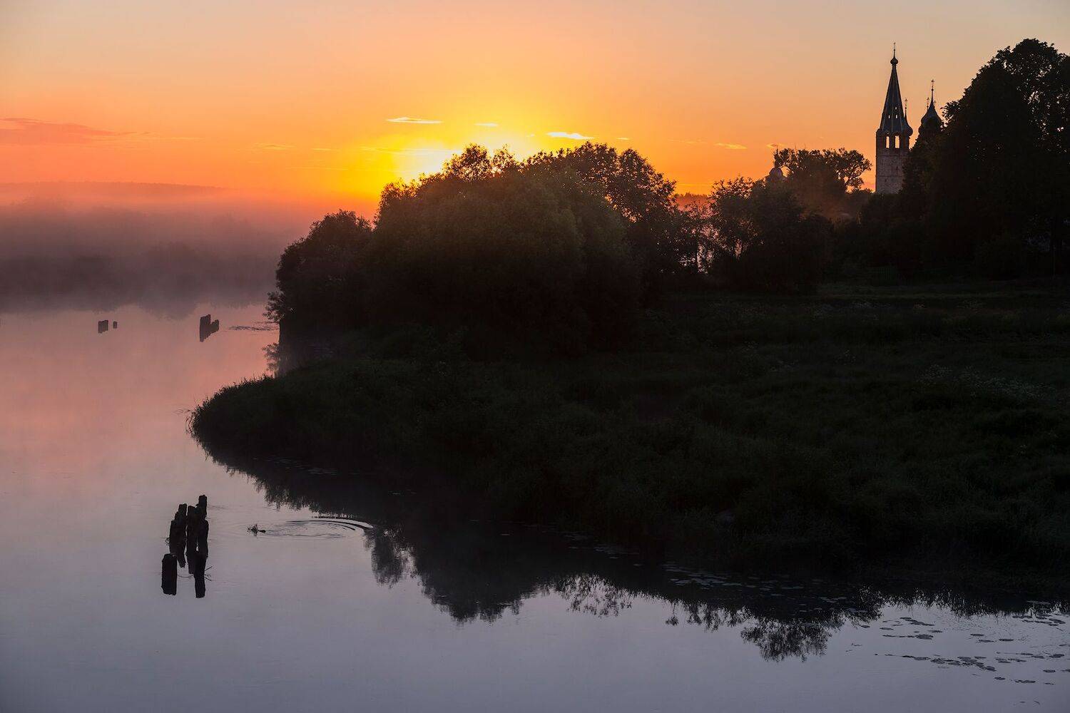 дунилово, рассвет, река, теза, Ярослав Лукьянов