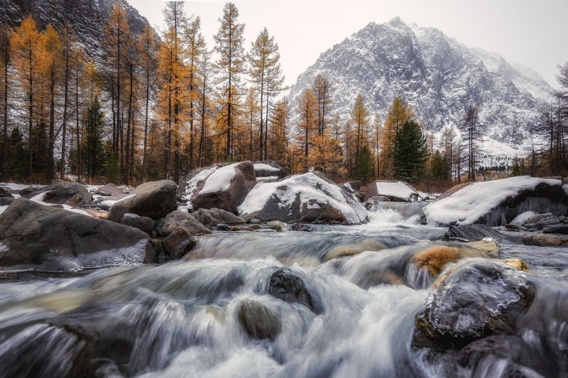 алтай,горы,актру,караташ быстрая вода фото превью