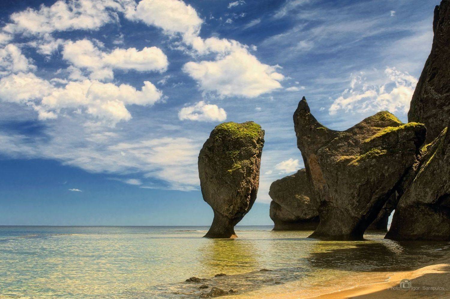 кекуры, бухта дубовая, дальний восток, японское море, дикий пляж, песок, песочный пляж, побережье, приморский край, Игорь Сарапулов