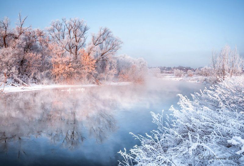 Морозное утро фото превью