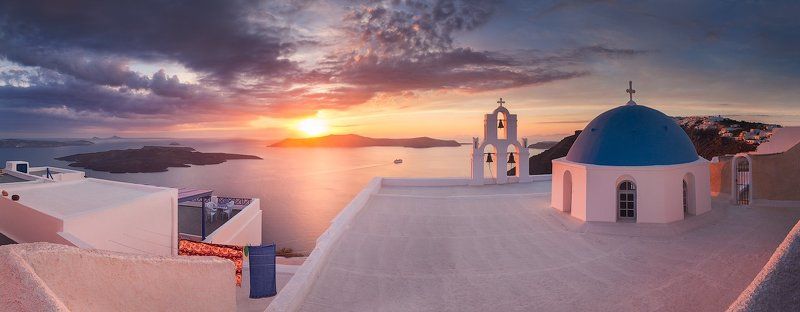 Закат над Санторини фото превью