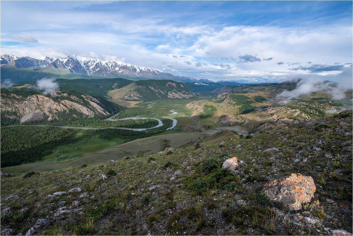 алтай, курайская степь, чуя, горы, снегжные горы., Кутыгин Эдуард