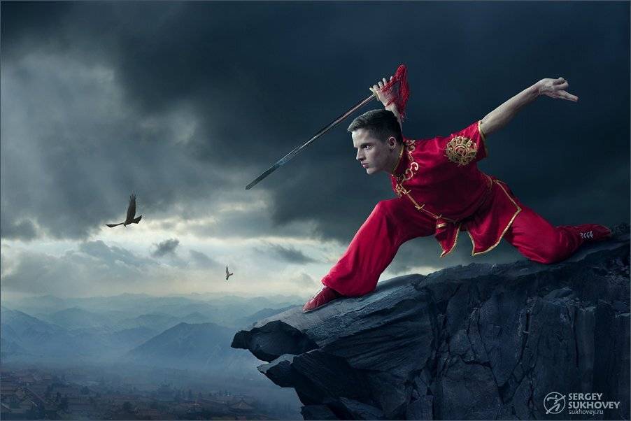 Воин, Китай, Кунфу, Меч, Орел, Скала, Ушу, Сергей Суховей