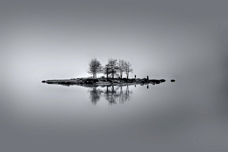 Bulgaria, Fishing, Landscape, Morning mist, Rhodope, Shiroka poliana The Floating Island фото превью