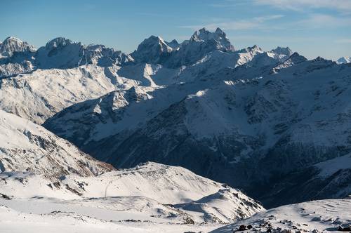 Caucasus mountains range.