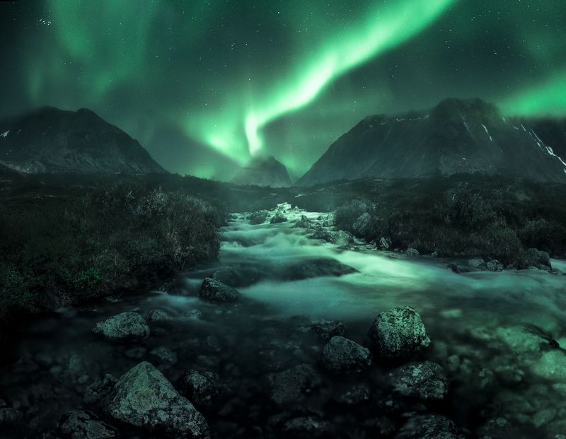 северное  сияние, полярное сияние, aurora borealis, northern lights, кольский полуостров, kola peninsula, In the arms of Aurora фото превью