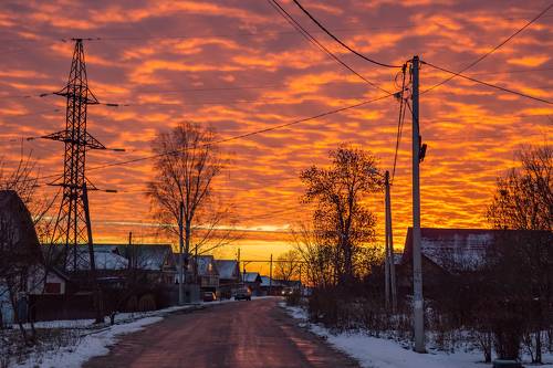 Вечерний закат. Или в поиске кадра без проводов.