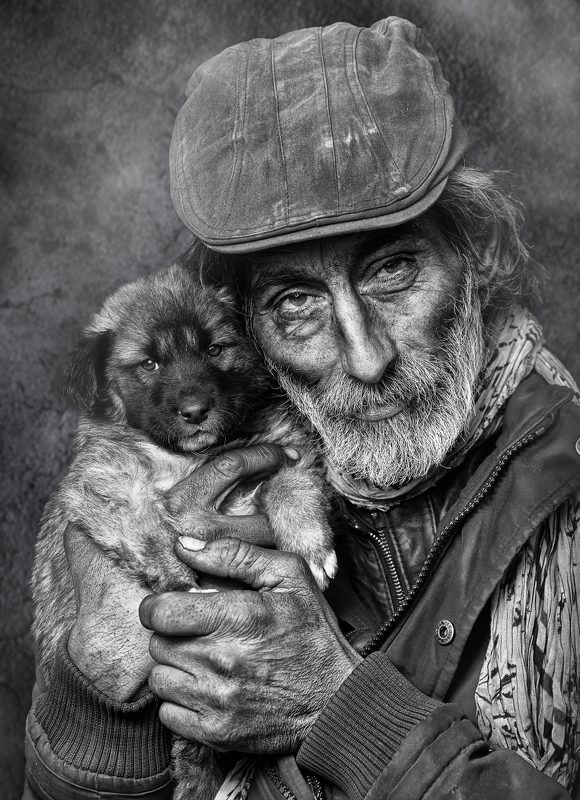 #portrait, #homeless, #dog, #سیاه_سفید Humans and dogs фото превью