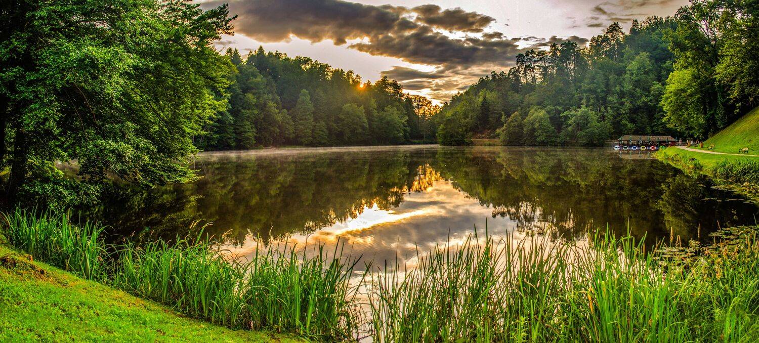 пейзаж, озеро, вода, отражение, дымка, природа, Евгений Каримов
