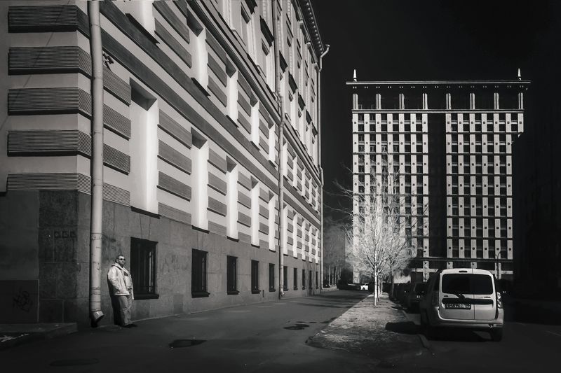 ИК, инфракрасный, автопортрет, город, солнце Автопортрет в ИК диапазоне фото превью